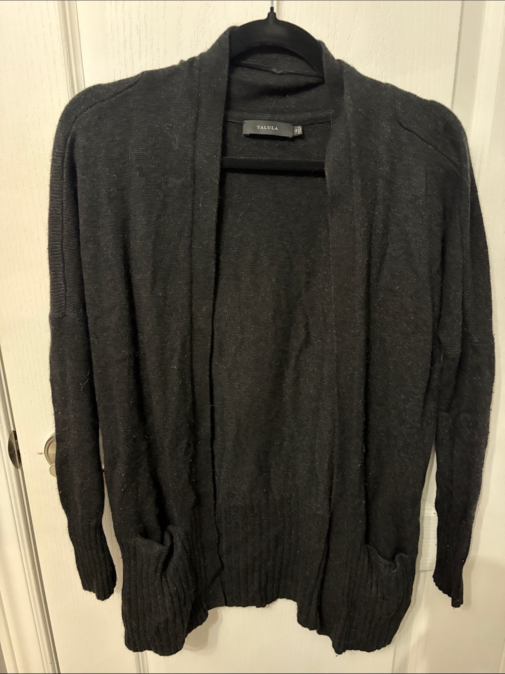Talula Charcoal Black Open-Front Men's Cardigan